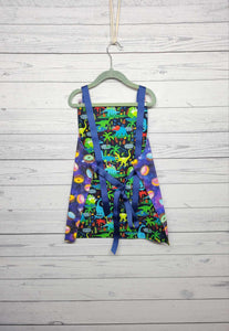 Children's Apron Reversible: Space Donuts & Dinosaurs