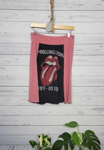 Rolling Stones Tour Upcycled Ladies Skirt size Medium