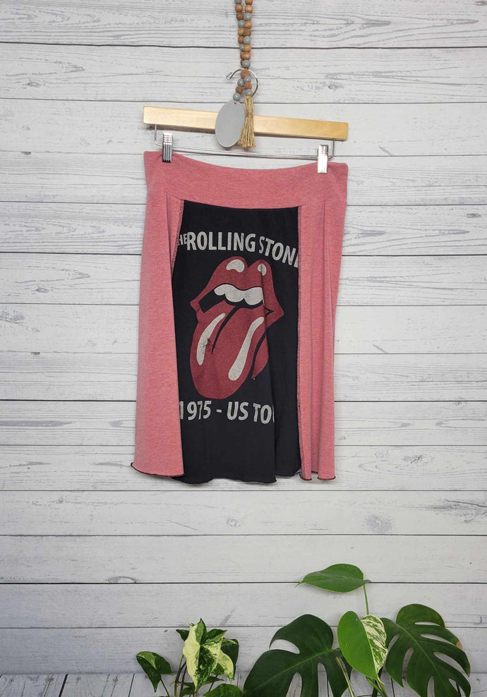 Rolling Stones Tour Upcycled Ladies Skirt size Medium
