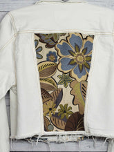 Load image into Gallery viewer, White Restyled Denim Jacket size medium