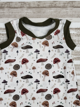 Load image into Gallery viewer, Mushroom cottage core  tank style summer romper