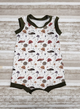 Load image into Gallery viewer, Mushroom cottage core  tank style summer romper