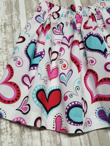 Valentines Day Hearts Skirt