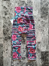 Load image into Gallery viewer, Floral &amp; Stripes ~ Miniloones grow with me baby pants*