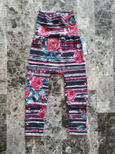 Load image into Gallery viewer, Floral &amp; Stripes ~ Miniloones grow with me baby pants*