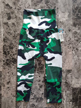 Load image into Gallery viewer, Green &amp; Black Camouflage ~ Miniloones grow with me baby pants *