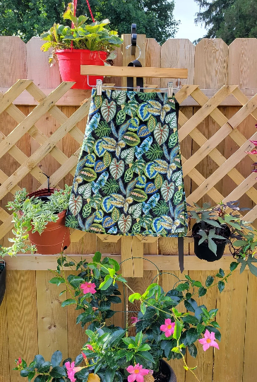 Tropical foliage wrap skirt, fits women's sizes XS to L
